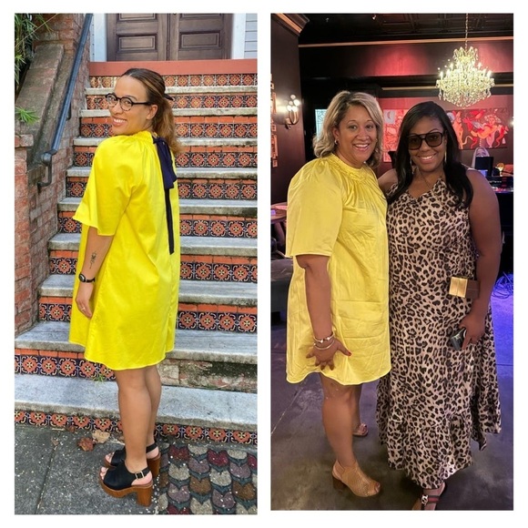 ROKSANDA yellow dress size medium mini bow cotton casual short sleeve spring - Picture 4 of 16